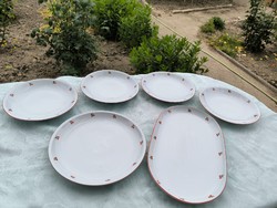 Alföldi porcelán cseresznyés kínáló ovális, kerek, 4 db tányér eladó! Étkészlet pótlásra
