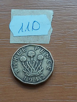 English England 3 pence 1942 nickel-brass, vi. King George 110
