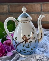 Antique teapot with birdcage