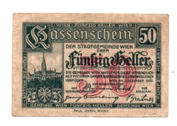 50  Heller 1920  Szükségpénz Ausztria