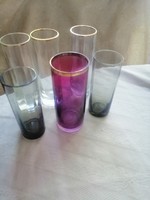 Retro színes pohár különböző 6 darab
