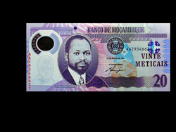 UNC - 20 METICAIS - MOZAMBIK - Samora Moisés Machelre emlékeznek! (Ablakos műanyag!)