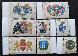 M4377-84sz / 1997 coat of arms of Budapest and the counties i. Stamp line mail-clear sample stamps curved edge