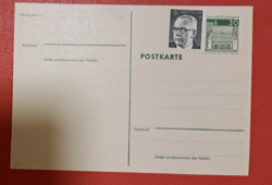 Díjjegyes levelezőlap, plusz bélyeggel, Németország, postatiszta