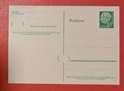 Díjjegyes levelezőlap, Németország, postatiszta