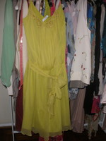 Carlos miele 100% silk lime green dress, new