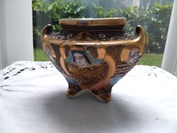Marked satsuma hand painted vase