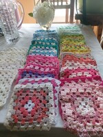 Crocheted needlework granny square in many colors 15-16 cm, price/pc
