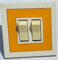 Old retro mid century yellow/colored switch, light switch