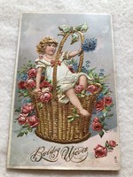 Antik aranyozott,  dombornyomott  litho képeslap  - 1908                -10.
