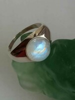 Rainbow moonstone sterling silver ring size 57