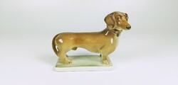 Zsolnay, brown dachshund dog, hand painted porcelain figure, flawless (b167)