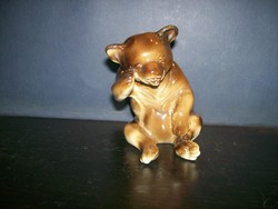 Porcelain brown bear figurine