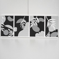 Hand-painted modern boho-style black-white-gray canvas painting, blindfold canvas wall picture