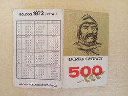 Kártyanaptár 1972-11