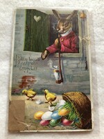 Antik, régi litho Húsvéti  képeslap  -  sérült                              -10.