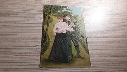 Antique embossed romantic postcard.