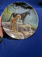 1989-es tányér „A Jaguar” gyűjtőtányér nagymacskák, Knowles művész,