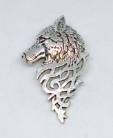 Wolf head men's lapel pin, brooch 24