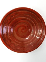 Mid-century/retro/, spiral-lined ceramic wall plate