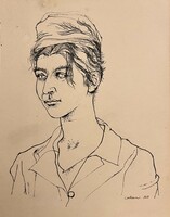 László Lakner (1936-): portrait of Ilona Sántha