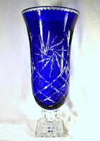 A huge and very heavy blue lead bowl vase!