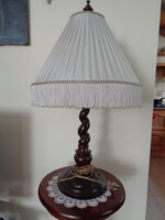Antique table lamp with silk shade