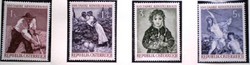 A1087-90 /  Ausztria 1961 Képzőművészeti Társaság : Festmények bélyegsor postatiszta