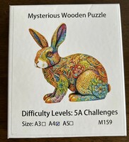 Bunny wooden puzzle - in A4 size