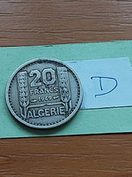 French Algeria 20 francs 1949 copper-nickel #d