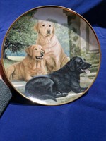 Franklin mint plate - canine companions black gold labradors, nigel hemming