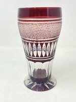 Antique überfang polished purple, burgundy stained glass glass, decorative glass, goblet rz