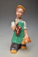 Rahmer Mária shoemaker ceramic figure with signature. 24 cm high
