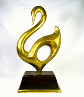 Large copper swan statue in modernist style!