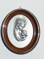 Virgin Mary with baby Jesus Christian religious wall relief picture