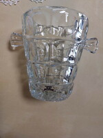 Old champagne cooler, ice bucket, ice bucket, glass, thick, heavy piece