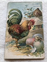Antique, old litho Easter postcard with long address - 1916 -10.