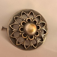 Silver-plated craftsman brooch