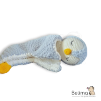Crocheted penguin snooze scarf / snooze hutch