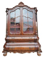 Baroque-Chippendale belly display case, sideboard