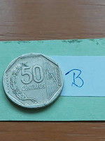 Peru 50 cents 2008 copper-nickel #b