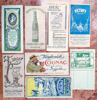 8 calculator cards from around 1920