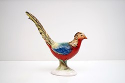 Old Bodrogkeresztúr ceramic pheasant / retro Hungarian ceramics / hand painted