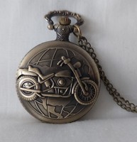 Motorcycle pocket watch necklace