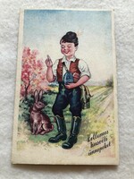 Antique, old graphic Easter postcard - postal clean -10.
