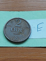 2 coins of Norway 1947 bronze, vii. Haakon #e
