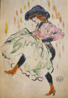 Picasso - Táncoló hölgy, tanulmányrajz