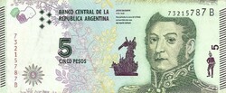 5 pesos 2015 Argentina