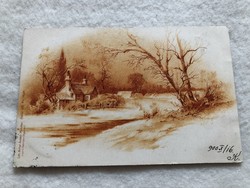 Antique, old turn of the century litho postcard with long address - 1900 -10.