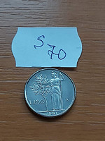 Italy 100 lira 1991, goddess Minerva, stainless steel s70